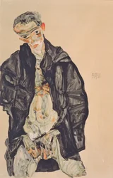 Autoportrait en demi-nu avec veste noire